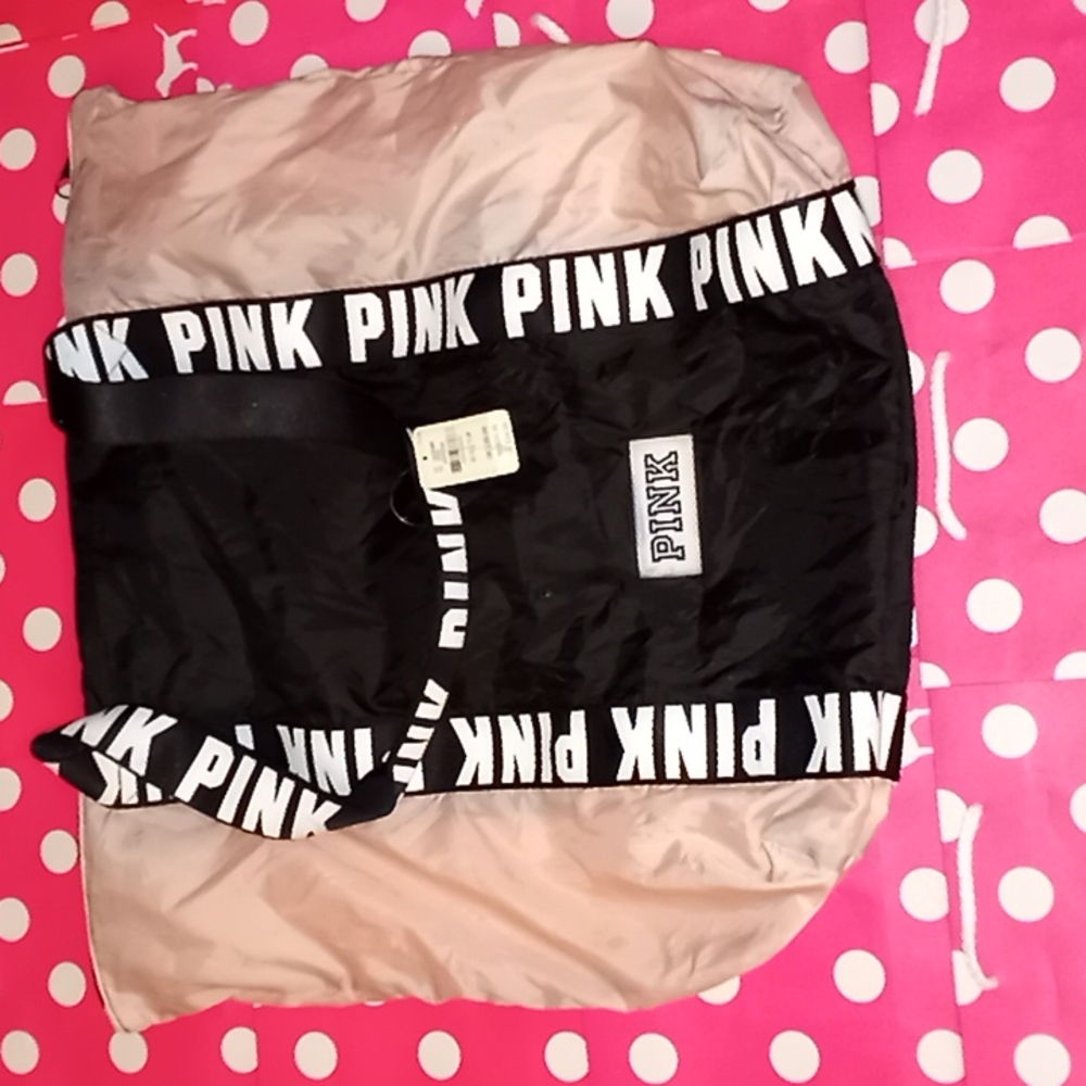 Victoria's Secret, PINK, bag, Totes, black, pink and white
